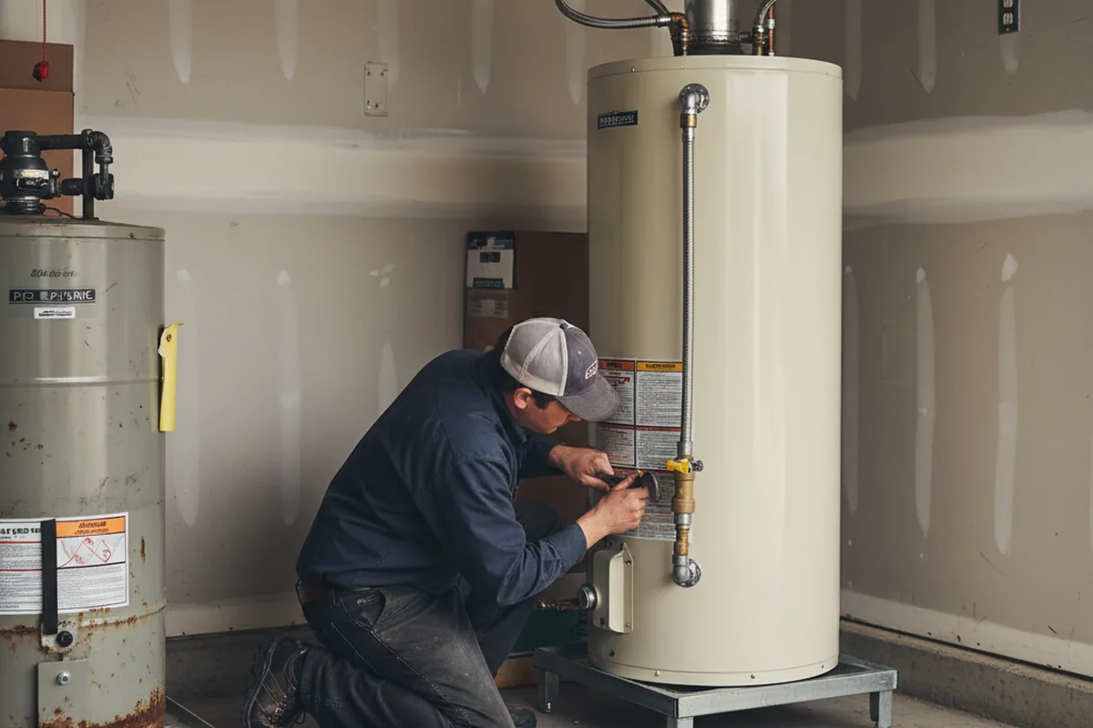 Water heater and shutoff valve replacement in Charenton